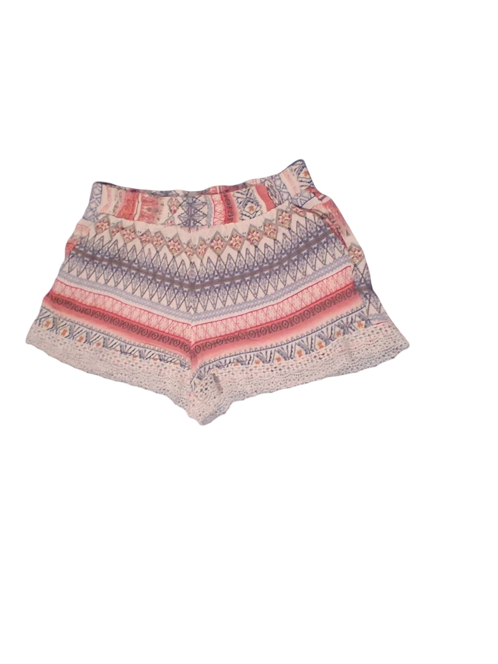 Joe B Boho Tribal Crochet Lace High Waisted Sz Lg Shorts
